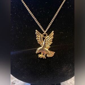 Vintage 14k Gold Electroplated Eagle Pendant Necklace‎